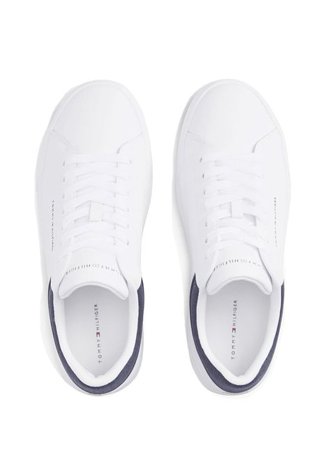 Tommy Hilfiger Court Core Leather Mix Collar Shoes White Men TOMMY HILFIGER | Sneakers | FM0FM05970-YBS
